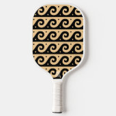Griekse fret, mediterraan golfpatroon, bruin pickleball paddle (Achterkant)