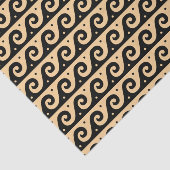 Griekse fret, mediterraan golfpatroon, bruin tissuepapier (Detail)