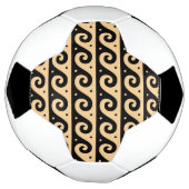 Griekse fret, mediterraan golfpatroon, bruin voetbal (Gedraaid)