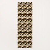 Griekse fret, mediterraan golfpatroon, bruin yogamat (Achterkant)