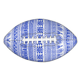 Griekse fret, mediterraan patroon, blauw american football