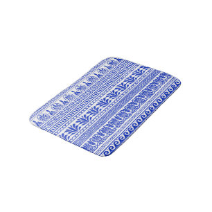 Griekse fret, mediterraan patroon, blauw badmat