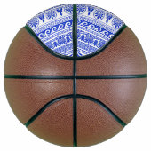Griekse fret, mediterraan patroon, blauw basketbal (Rechts)