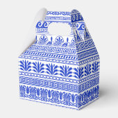 Griekse fret, mediterraan patroon, blauw bedankdoosjes (Achterkant)