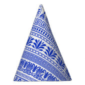 Griekse fret, mediterraan patroon, blauw feesthoedjes (Rechts)