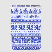 Griekse fret, mediterraan patroon, blauw golfhanddoek (Voorkant)