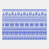 Griekse fret, mediterraan patroon, blauw inpakpapier vel (Voorkant)