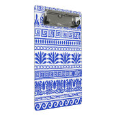 Griekse fret, mediterraan patroon, blauw mini klembord (Schuin)
