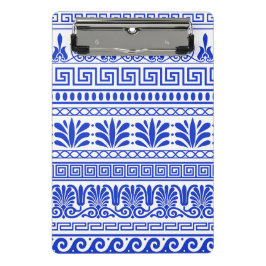 Griekse fret, mediterraan patroon, blauw mini klembord