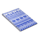 Griekse fret, mediterraan patroon, blauw notitieboek (Rechterzijde)
