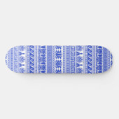 Griekse fret, mediterraan patroon, blauw persoonlijk skateboard (Horizontaal)