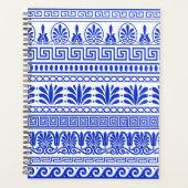 Griekse fret, mediterraan patroon, blauw planner (Voorkant)