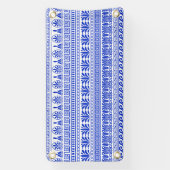 Griekse fret, mediterraan patroon, blauw spandoek (Verticaal)