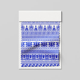 Griekse fret, mediterraan patroon, blauw stof