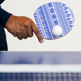 Griekse fret, mediterraan patroon, blauw tafeltennisbatje