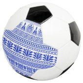 Griekse fret, mediterraan patroon, blauw voetbal (Drie kwart)