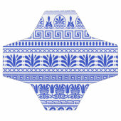 Griekse fret, mediterraan patroon, blauw voetbal (Enkel)