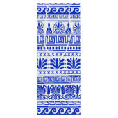 Griekse fret, mediterraan patroon, blauw wijn cadeautas (Achterkant)