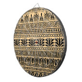 Griekse fret, mediterraan patroon, bruin dartbord (Voorkant Rechts)