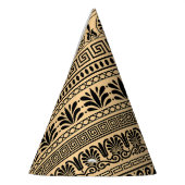 Griekse fret, mediterraan patroon, bruin feesthoedjes (Links)