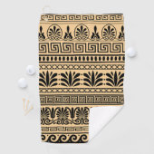 Griekse fret, mediterraan patroon, bruin golfhanddoek (Insitu)