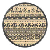 Griekse fret, mediterraan patroon, bruin hockey puck (Voorkant)