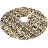 Griekse fret, mediterraan patroon, bruin kerstboom rok (Gekanteld)