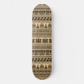 Griekse fret, mediterraan patroon, bruin persoonlijk skateboard (Voorkant)