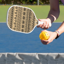 Griekse fret, mediterraan patroon, bruin pickleball paddle