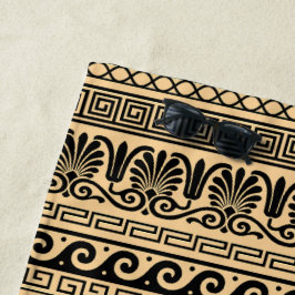 Griekse fret, mediterraan patroon, bruin strandlaken