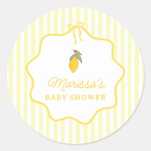 Griekse Gele Citroen Baby Shower Ronde Sticker