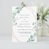 griekse geometrische lijst trouwuitnodiging kaart (Staand voorkant)