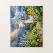 Griekse God Boreas Wintertuin Legpuzzel (Verticaal)