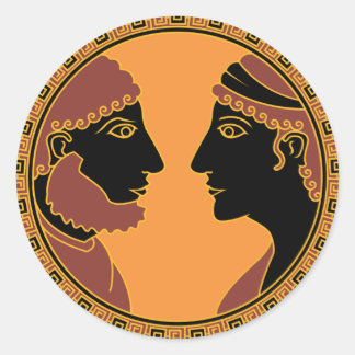 Griekse god en godin ronde sticker