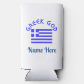 Griekse God en vlag van Griekenland gepersonalisee Seltzer Blikjeskoeler (Achterkant)