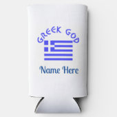 Griekse God en vlag van Griekenland gepersonalisee Seltzer Blikjeskoeler (Voorkant)