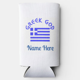 Griekse God en vlag van Griekenland gepersonalisee Seltzer Blikjeskoeler