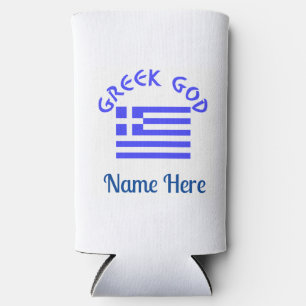 Griekse God en Vlag van Griekenland Persoonlijk  Seltzer Blikjeskoeler
