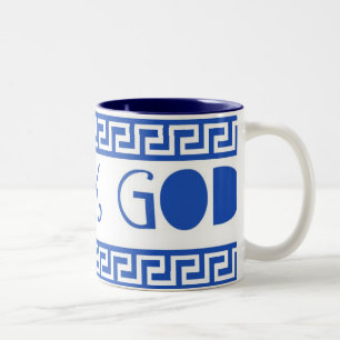GRIEKSE GOD GREEK KEY TWEEKLEURIGE KOFFIEMOK