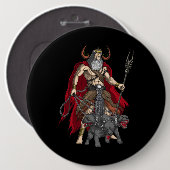 Griekse God Hades Ronde Button 6,0 Cm (Voorkant /achterkant)