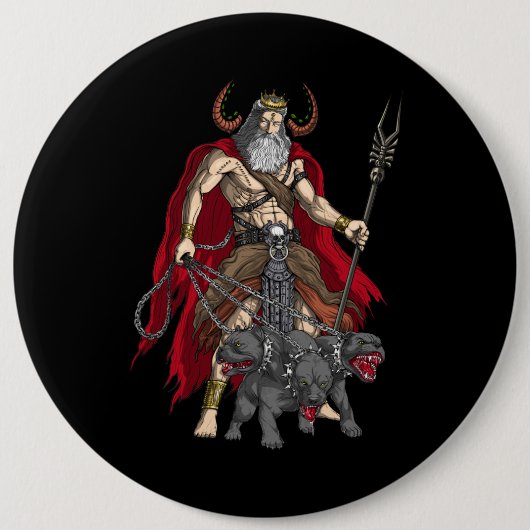 Griekse God Hades Ronde Button 6,0 Cm (Voorkant)