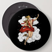 Griekse God Hermes Ronde Button 6,0 Cm (Voorkant /achterkant)