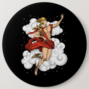 Griekse God Hermes Ronde Button 6,0 Cm