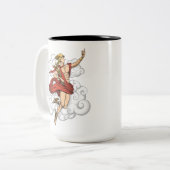 Griekse God Hermes Tweekleurige Koffiemok (Voorkant links)