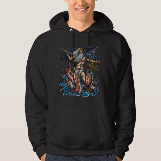 Griekse God Poseidon Hoodie (Voorkant)