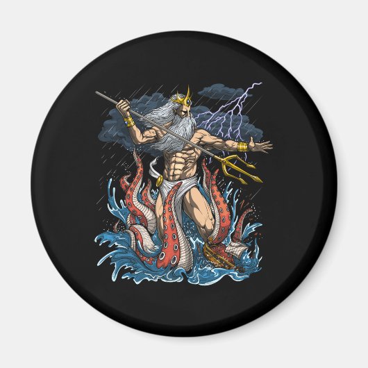 Griekse God Poseidon Magneet (Voorkant)
