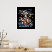 Griekse God Poseidon Poster (Keuken)