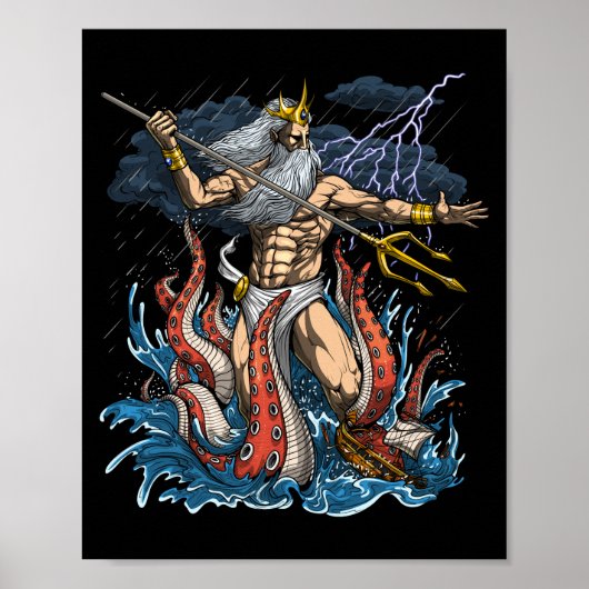 Griekse God Poseidon Poster (Voorkant)