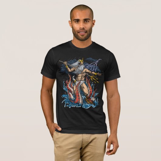 Griekse God Poseidon T-shirt (Voorkant volledig)