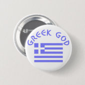 Griekse God & Vlag Ronde Button 5,7 Cm (Voorkant /achterkant)